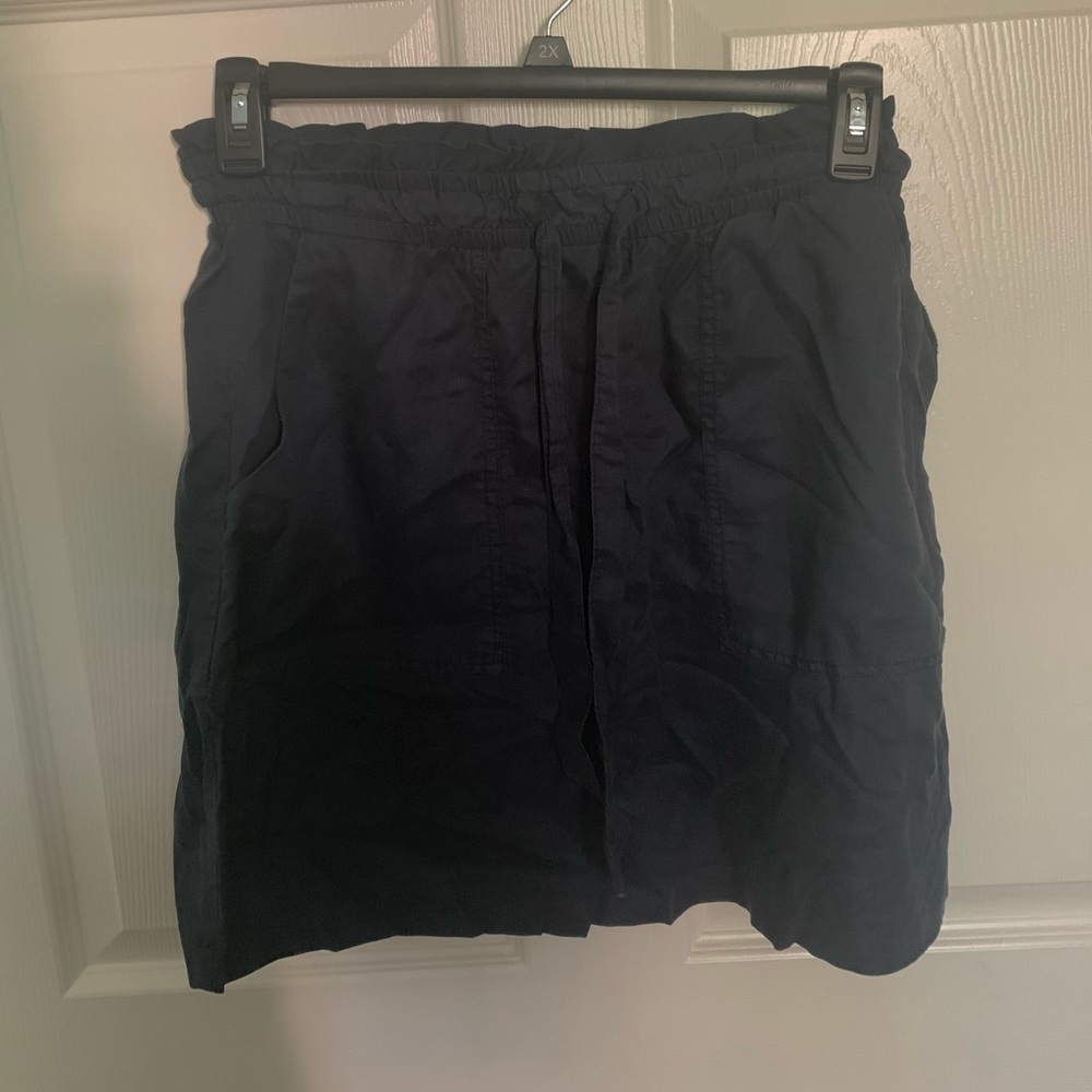 Navy Paperbag Tie Skirt